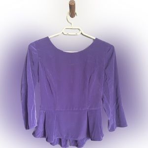 Forever 21 Violet Peplum Top, Size Small